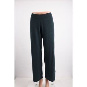 Sita Murt Womens Green Knit Pants Wide Leg Cotton Wool US 8 EU 42 NWT